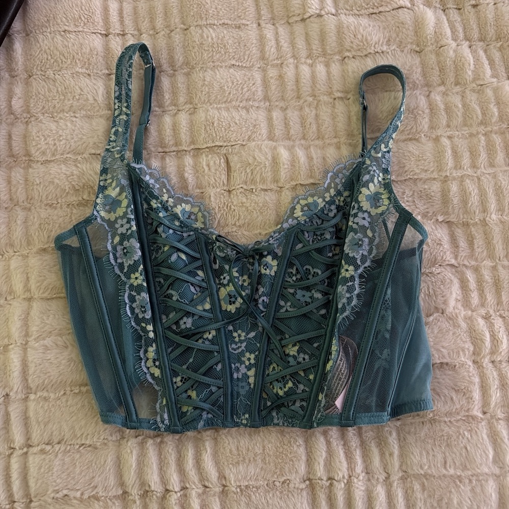 Victoria's Secret Teal Lace Corset